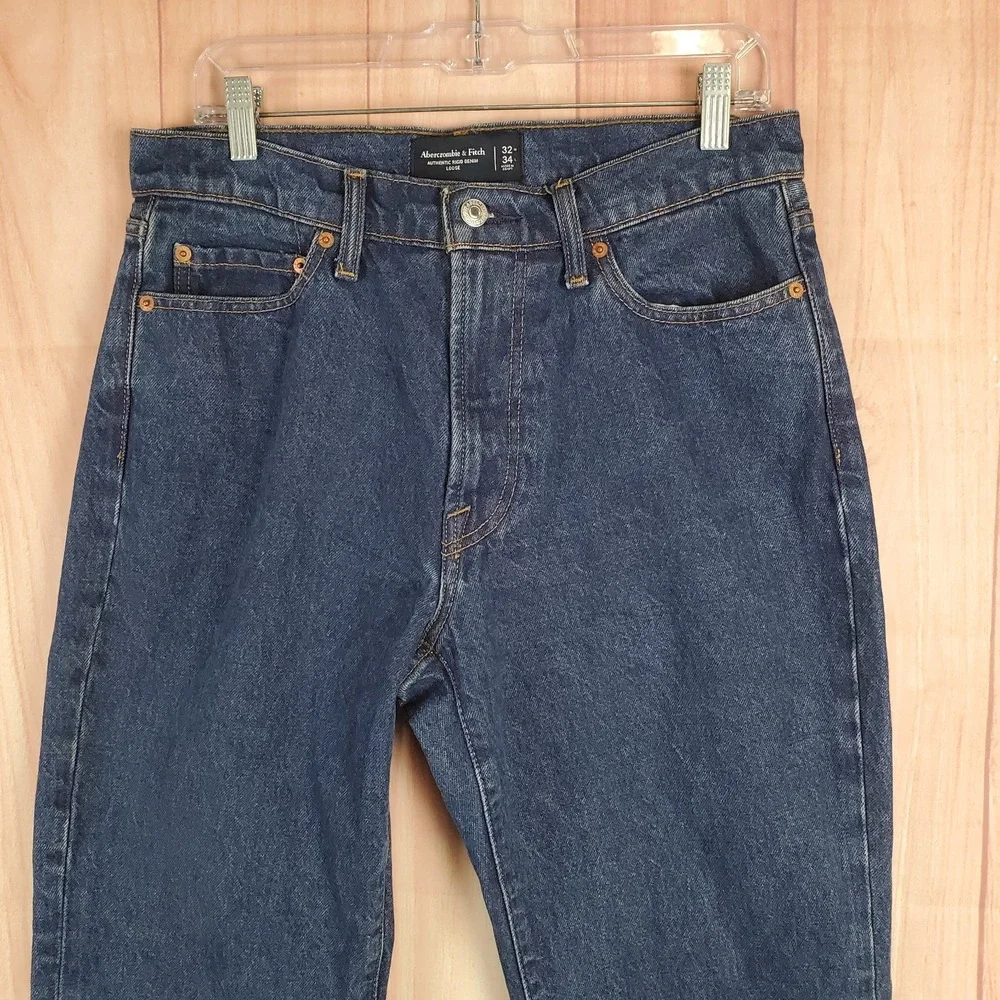 Abercrombie & Fitch Mens Jeans 32X32 Blue Cotton 5-Pockets Design Relaxed-Fit